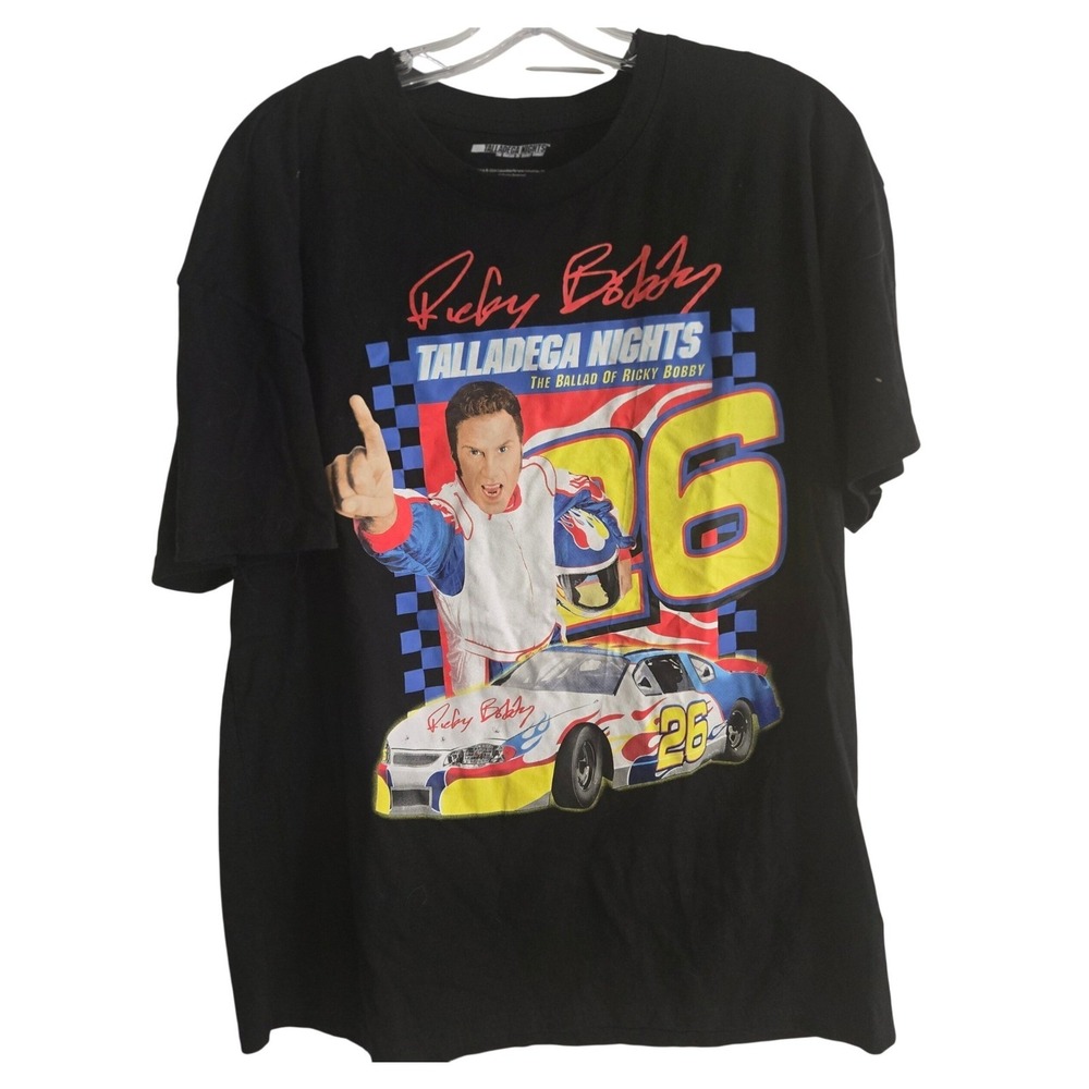 Talladega Nights Ricky Bobby T Shirt‎ Mens XL Black NASCAR Movie Tee